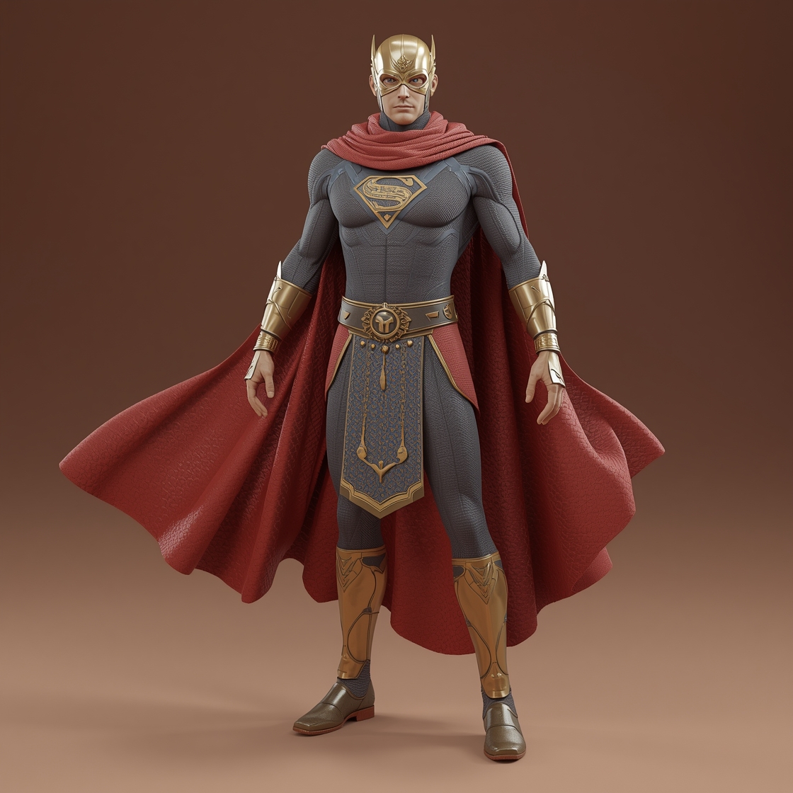 a super hero moroccan style, 3D render, physically based materials, global illumination, soft shadows