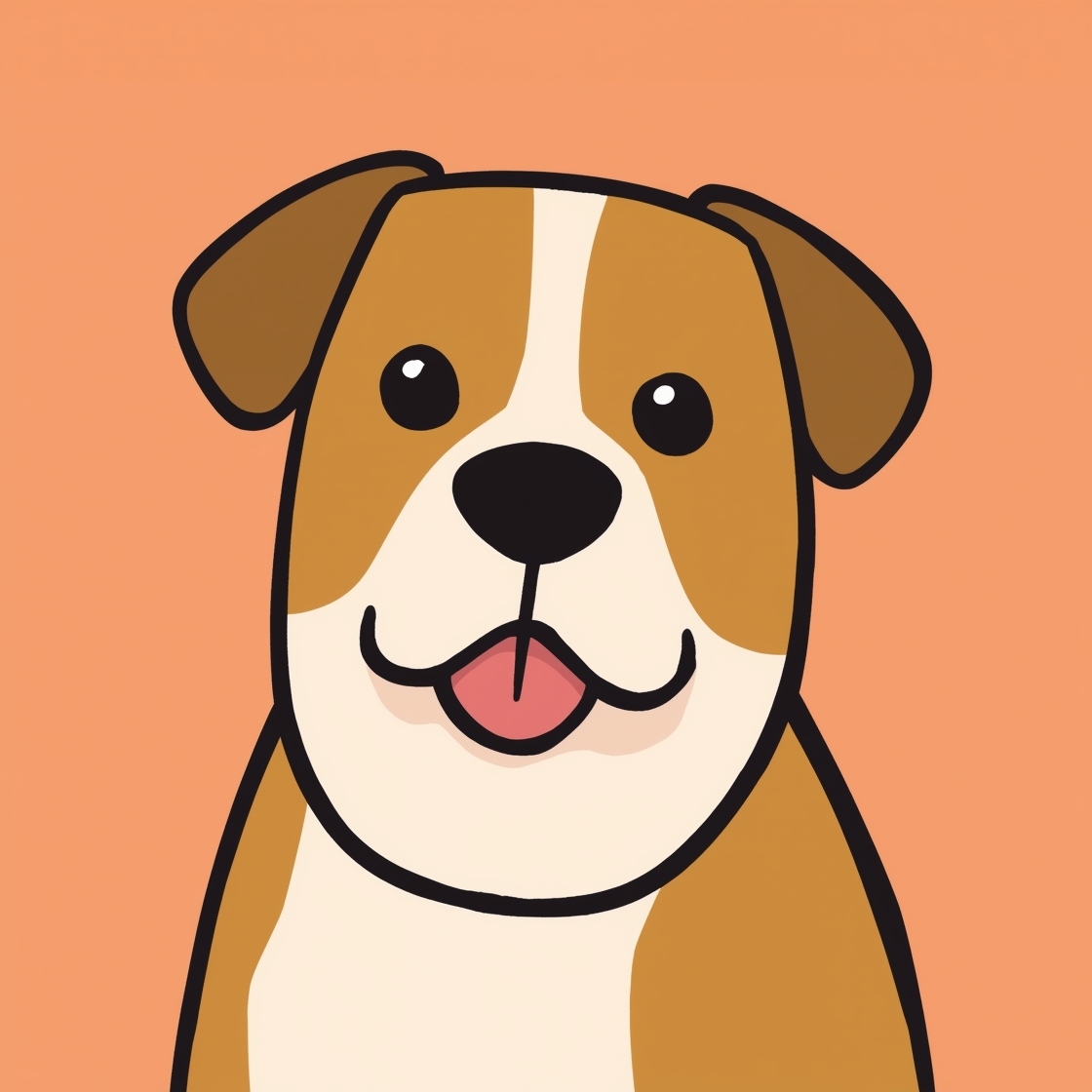 a dog meme, cartoon illustration, simplified shapes, thick outlines, bright flat colors